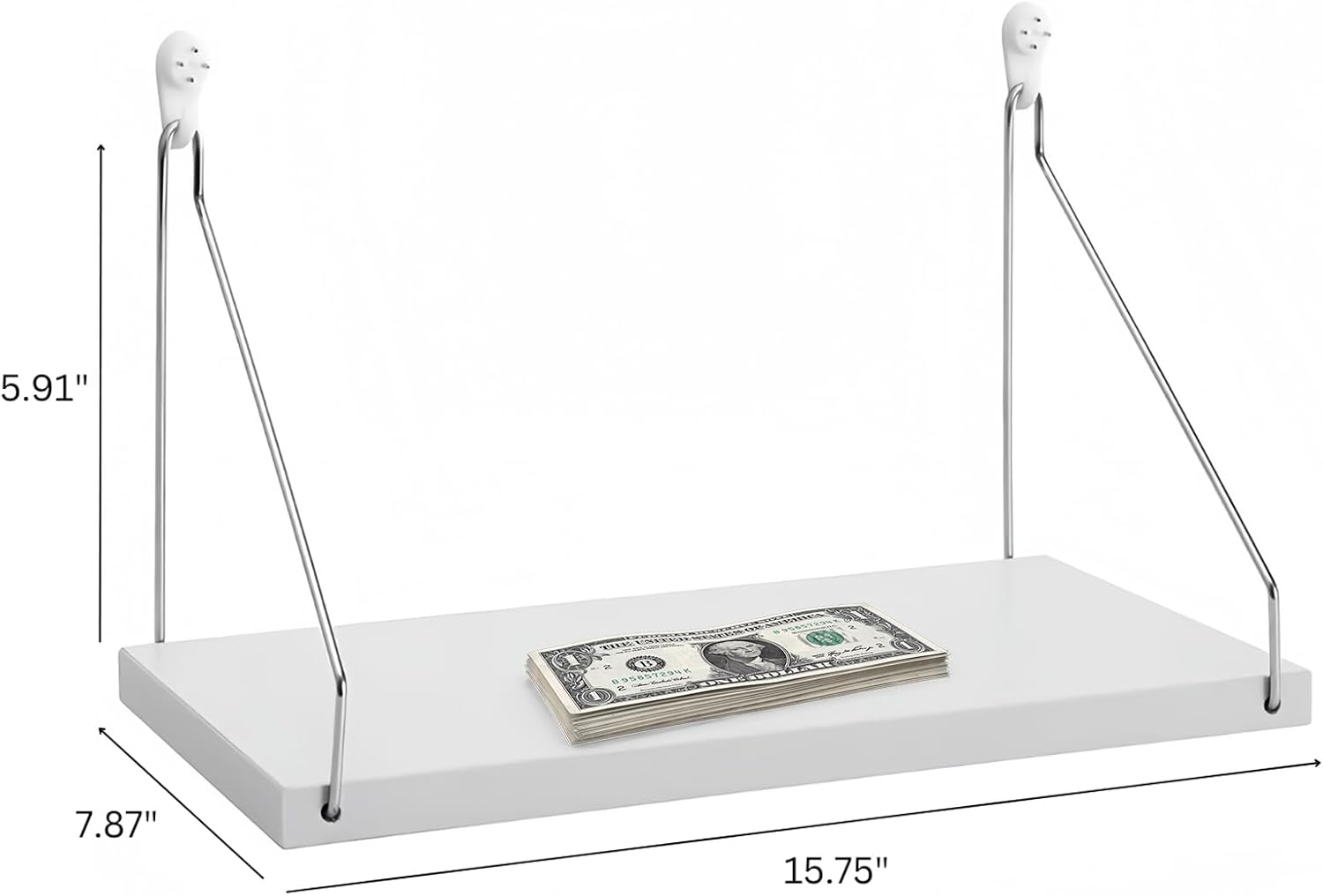 Projector Shelf for Wall, 15.75" x 7.87" Wooden Shelf Holds Up to 33 lb, Perfect for Projector, Xbox, PS5, DVD Player, Under TV Floating Shelf