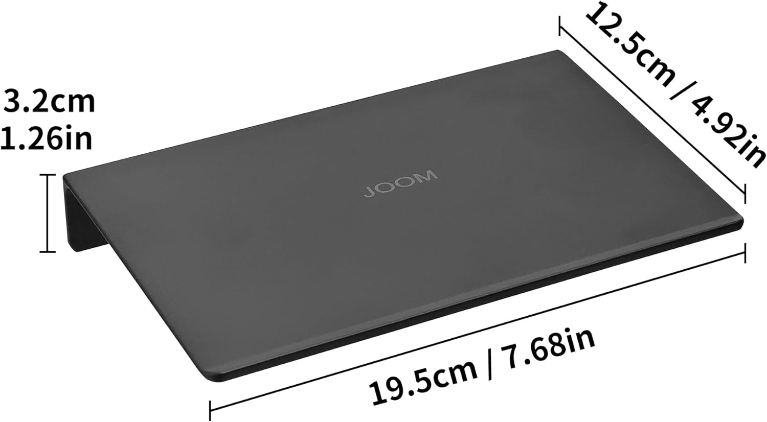 JOOM Small Metal Wall Floating Shelf - Metal Wall Shelf, Black Floating Shelf, Small Bathroom Shelf, Display Shelves for Wall Storage (Black, 8Inch)